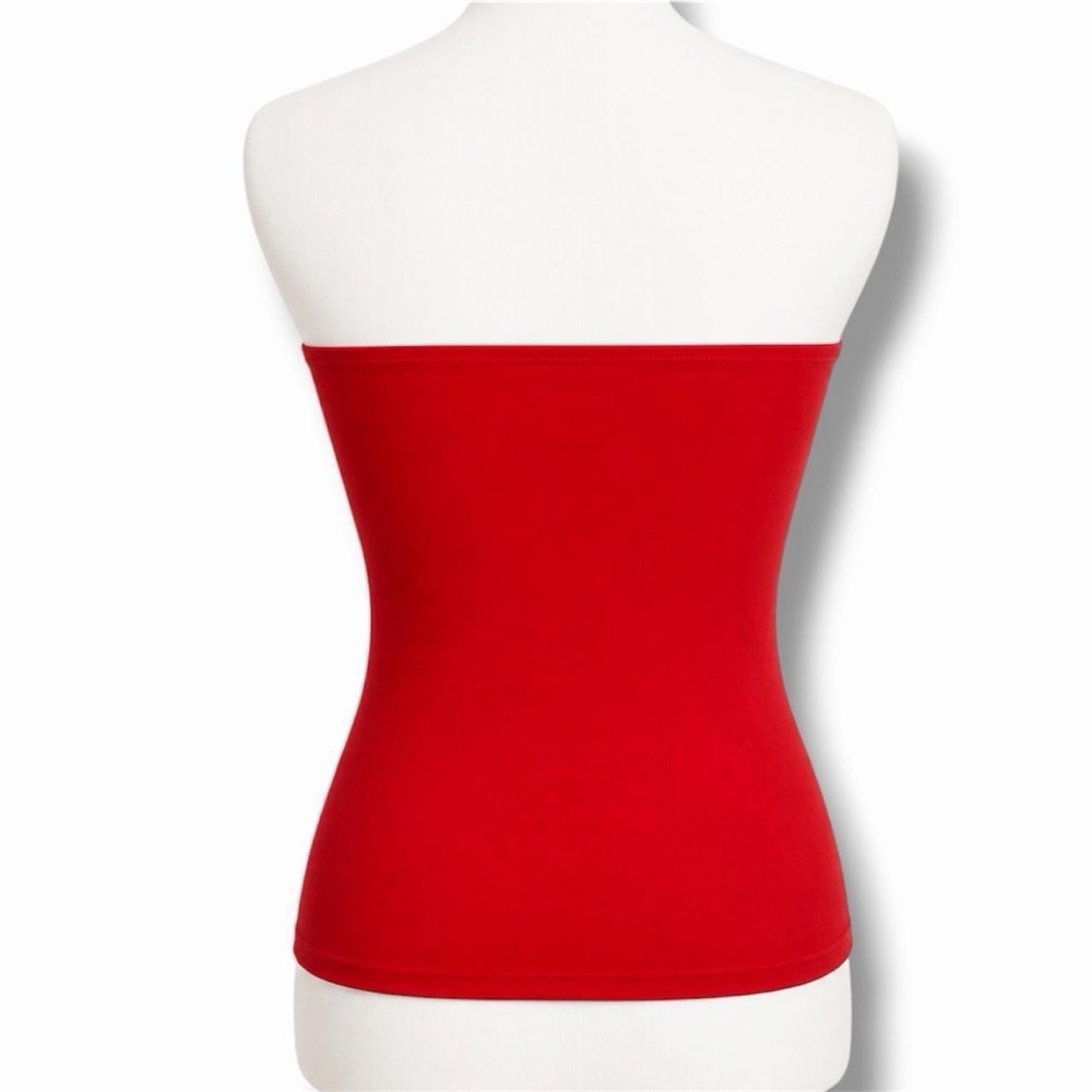 Moda International Red Strapless Keyhole Tube Top Sz M Y2K - Picture 3 of 6